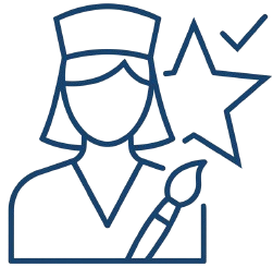 Nurse with star outline icon